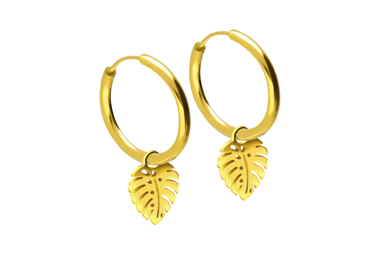 Chirurgenstahl Ohrclicker Creolen PALMENBLATT von Piercingline